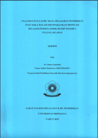 Image of ANALISIS UPAYA GURU MATA PELAJARAN PENDIDIKAN PANCASILA DALAM MENINGKATKAN MOTIVASI BELAJAR PESERTA DIDIK DI SMP NEGERI 1 TULUNG SELAPAN