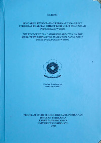 Image of PENGARUH PENAMBAHAN PEREKAT TANAH LIAT TERHADAP KUALITAS BRIKET DARI KULIT BUAH NIPAH (Nypa fruticans Wurmb)