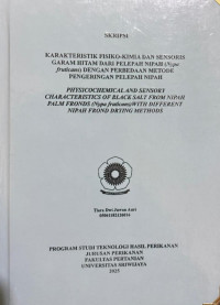 Image of KARAKTERISTIK FISIKO-KIMIA DAN SENSORIS GARAM HITAM DARI PELEPAH NIPAH (Nypa fruticans) DENGAN PERBEDAAN METODE PENGERINGAN PELEPAH NIPAH