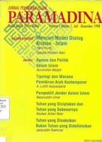 Jurnal Pemikiran Islam PARAMADINA