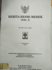 BERITA RESMI MEREK SERI- B No. 381/X/B-2004