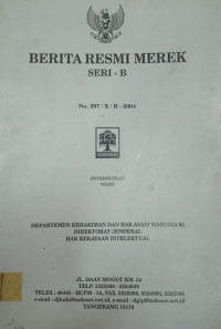 BERITA RESMI MEREK SERI- B No. 397/X/B-2004