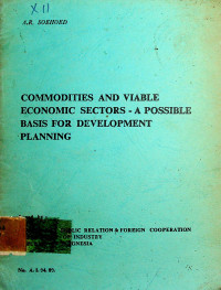 COMMODITIES AND VIABLE ECONOMIC SECTORS- A POSSIBLE BASIS FOR DEVELOPMENT PLANNING