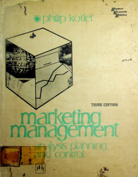 marketing management; analysis, planning and control Third Edition