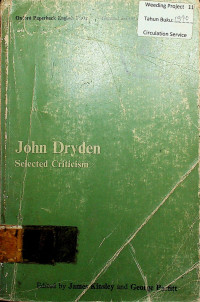 John Dryden: Selected Criticism