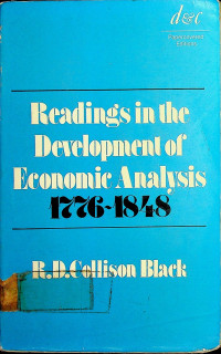 Readings in the Development of Economic Analysis 1776 - 1848