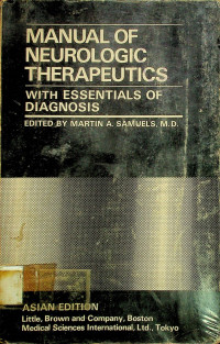 MANUAL OF NEUROLOGIC THERAPEUTICS; WITH ESSENTIALS OF DIAGNOSIS