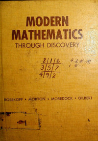 MODERN MATHEMATICS, THROUGHT DISCOVERY