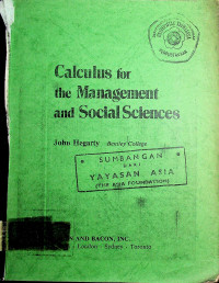 Calculus for the Management and Social Sciences