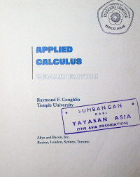 APPLIED CALCULUS SECOND EDITION