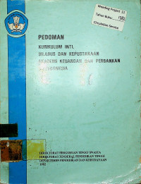 PEDOMAN KURIKULUM INTI, SILABUS DAN KEPUSTAKAAN AKADEMI KEUANGAN DAN PERBANKAN DI INDONESIA