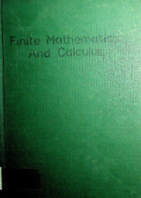 Finite Mathematics And Calculus