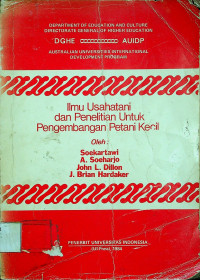 Ilmu Usahatani Dan Penelitian Untuk Pengembangan Petani Kecil