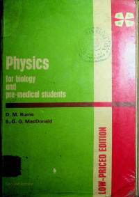 Physics for biology and pre-medical students Second edition