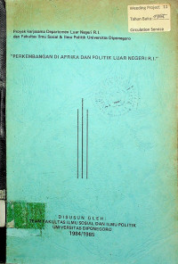 PERKEMBANGAN DI AFRIKA DAN POLITIK LUAR NEGERI RI