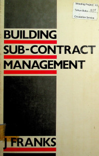 BUILDING SUB- CONTRACT MANAGEMENT