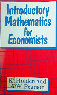 Introductory Mathematics for Economists