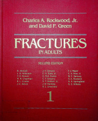 FRACTURES IN ADULTS SECOND EDITION Volume 1