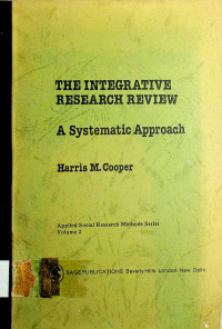 THE INTEGRATIVE RESEARCH REVIEW: A Systematic Approach