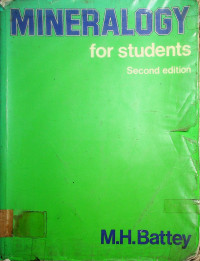 MINERALOGY for students, Second edition