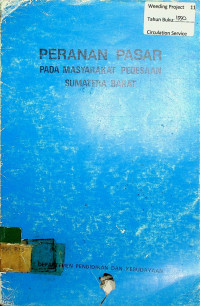 PERANAN PASAR PADA MASYARAKAT PEDESAAN SUMATERA BARAT