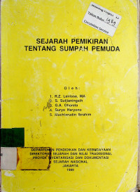 SEJARAH PEMIKIRAN TENTANG SUMPAH PEMUDA