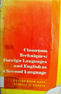 Classroom Techniques: Foreign Languages and English as a Second Language