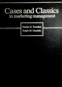 Cases and Classics in marketing management