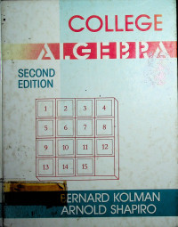 COLLEGE ALGEBRA SECOND EDITION