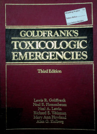 GOLDFRANK`S: TOXOCOLOGIC EMERGENCIES, Third Edition