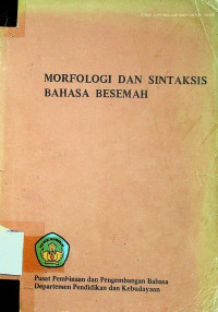 MORFOLOGI DAN SINTAKSIS BAHASA BASEMAH