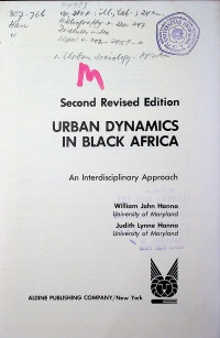 URBAN DYNAMICS IN BLACK AFRICA: An Interdisciplinary Approach Second Revised Edition
