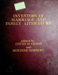 INVENTORY OF MARRIAGE AND FAMILY LITERATURE