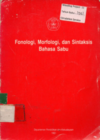 Fonologi, Morfologi, dan Sintaksis Bahasa Sabu