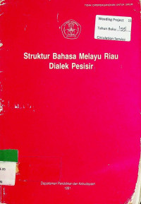 Struktur Bahasa Melayu Riau Dialek Pesisir