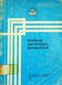 Morfologi dan Sintaksis Bahasa Totoli