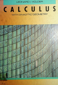 CALCULUS; WITH ANALYTIC GEOMETRY