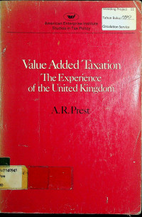 Value Added Taxation The Experience of the United Kingdom
