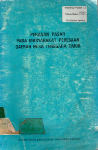 PERANAN PASAR PADA MASYARAKAT PEDESAAN DAERAH NUSA TENGGARA TIMUR