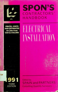 SPON'S CONTRACTORS' HANDBOOK ELECTRICAL INSTALLATION