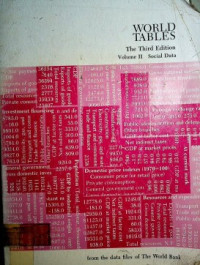 WORLD TABLES, Volume II Sosial Data, The Third Edition