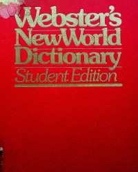 Webster's NewWorld Dictionar, Student Edition