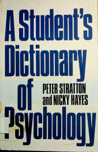 A Student's Dictionary of Psychology