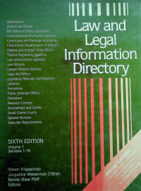 Law and Legal Information Directory SIXTH EDITION