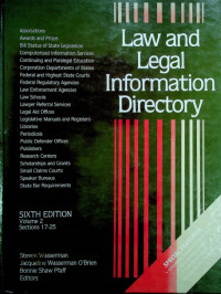 Law and Legal Information Directory,  SIXTH EDITION, Volume 2