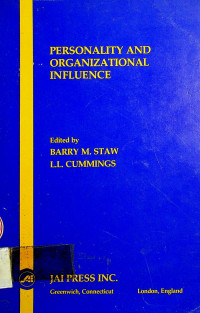 PERSONALITY AND ORGANIZATIONAL INFLUENCE