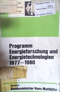 Programm Energieforschung und Energietechnologien 1977- 1980