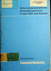 Naturwissenschaftliche Umweltprogramme in den USA und Kanada