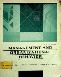 MANAGEMENT AND ORGANIZATIONAL BEHAVIOR