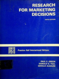 RESEARCH FOR MARKETING DECISIONS , FIFTH EDITION